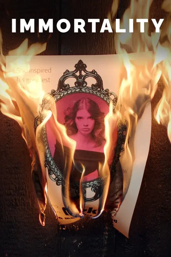 Cover art: a film publicity photo of a young woman in an ornate frame, burning at the edges