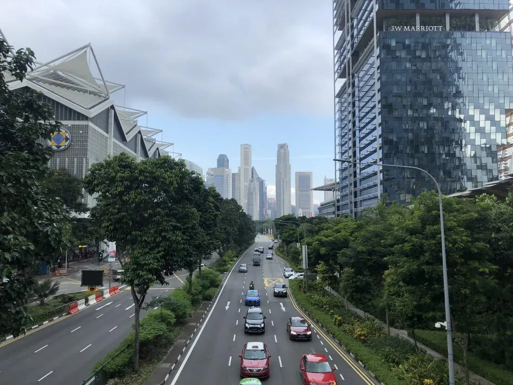 A view of Singapore showing nature and city in harmony